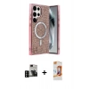 MARSİLYAN™- Galaxy S24 Ultra Kılıf Eksen Çizgi - Siyah AutoKit 5in1 Fiber Polymer Nano Ekran Koruyucu + PVD Metal Kamera Lens - SH