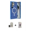 MARSİLYAN™- Galaxy S24 Ultra Kılıf Eksen Çizgi - Siyah Bilvis 3D Cam Ekran Koruyucu + Bilvis Titan Kamera Lens - GD