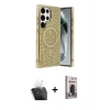 MARSİLYAN™- Galaxy S24 Ultra Kılıf Eksen Çizgi - Siyah Bilvis Hayalet Cam Ekran Koruyucu + Kamera Lens Koruma Cam - SF