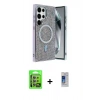 MARSİLYAN™- Galaxy S24 Ultra Kılıf Eksen Çizgi - Siyah Durable Full Glue Curved Cam + Raze Metal Kamera Lens - MR