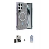 MARSİLYAN™- Galaxy S24 Ultra Kılıf Eksen Çizgi - Siyah Joko Magic 5D Cam + PVD Metal Kamera Lens - GD