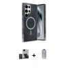 MARSİLYAN™- Galaxy S24 Ultra Kılıf Eksen Çizgi - Siyah Joko Magic 5D Cam + PVD Metal Kamera Lens - GD