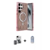 MARSİLYAN™- Galaxy S24 Ultra Kılıf Eksen Çizgi - Siyah Joko Magic 5D Cam + PVD Metal Kamera Lens - PE