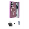 MARSİLYAN™- Galaxy S24 Ultra Kılıf Eksen Çizgi - Siyah Joko Magic 5D Cam + Kamera Lens Koruma Cam - SF