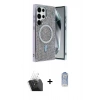 MARSİLYAN™- Galaxy S24 Ultra Kılıf Eksen Çizgi - Siyah Joko Magic 5D Cam + Kamera Lens Koruma Cam - SF