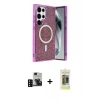 MARSİLYAN™- Galaxy S24 Ultra Kılıf Eksen Çizgi - Siyah Joko Magic 5D Hayalet Cam + PVD Metal Kamera Lens - SH