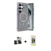 MARSİLYAN™- Galaxy S24 Ultra Kılıf Eksen Çizgi - Siyah Joko Magic 5D Hayalet Cam + PVD Metal Kamera Lens - SH