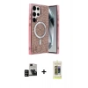 MARSİLYAN™- Galaxy S24 Ultra Kılıf Eksen Çizgi - Siyah Joko Magic 5D Hayalet Cam + PVD Metal Kamera Lens - SH