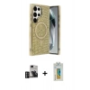 MARSİLYAN™- Galaxy S24 Ultra Kılıf Eksen Çizgi - Siyah Polymer Nano Ekran Koruyucu + PVD Metal Kamera Lens - DNMR