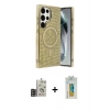 MARSİLYAN™- Galaxy S24 Ultra Kılıf Eksen Çizgi - Siyah Polymer Nano Ekran Koruyucu + Bilvis Titan Kamera Lens - GD