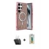 MARSİLYAN™- Galaxy S24 Ultra Kılıf Eksen Çizgi - Siyah Polymer Nano Ekran Koruyucu + Kamera Lens Koruma Cam - SF