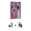 MARSİLYAN™- Galaxy S24 Ultra Kılıf Eksen Çizgi - Siyah Vanessa Magic Hayalet Cam + Bilvis Titan Kamera Lens - DNMR