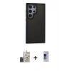 MARSİLYAN™- Galaxy S24 Ultra Kılıf Eksen Işık - Siyah Durable Full Glue Curved Cam + Bilvis Titan Kamera Lens - DNMR