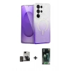 MARSİLYAN™- Galaxy S24 Ultra Kılıf Eksen Minimal Özel Seri - Şeffaf 360 Full Body Arka Koruyucu + PVD Metal Kamera Lens - GD
