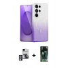 MARSİLYAN™- Galaxy S24 Ultra Kılıf Eksen Minimal Özel Seri - Şeffaf 360 Full Body Arka Koruyucu + PVD Metal Kamera Lens - PE