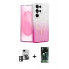 MARSİLYAN™- Galaxy S24 Ultra Kılıf Eksen Minimal Özel Seri - Şeffaf 360 Full Body Arka Koruyucu + PVD Metal Kamera Lens - PE