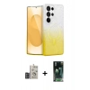 MARSİLYAN™- Galaxy S24 Ultra Kılıf Eksen Minimal Özel Seri - Siyah 360 Mat Full Body Arka Koruyucu + Bilvis Titan Kamera Lens - DNMR