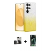 MARSİLYAN™- Galaxy S24 Ultra Kılıf Eksen Minimal Özel Seri - Siyah 360 Mat Full Body Arka Koruyucu + PVD Metal Kamera Lens - DNMR