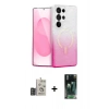 MARSİLYAN™- Galaxy S24 Ultra Kılıf Eksen Minimal Özel Seri - Siyah 360 Mat Full Body Arka Koruyucu + Bilvis Titan Kamera Lens - DNMR