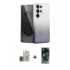 MARSİLYAN™- Galaxy S24 Ultra Kılıf Eksen Minimal Özel Seri - Siyah 360 Mat Full Body Arka Koruyucu + Bilvis Titan Kamera Lens - DNMR