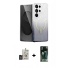 MARSİLYAN™- Galaxy S24 Ultra Kılıf Eksen Minimal Özel Seri - Siyah 360 Mat Full Body Arka Koruyucu + Bilvis Titan Kamera Lens - GD