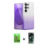 MARSİLYAN™- Galaxy S24 Ultra Kılıf Eksen Minimal Özel Seri - Siyah 360 Mat Full Body Arka Koruyucu + Raze Metal Kamera Lens - GI
