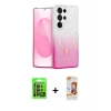 MARSİLYAN™- Galaxy S24 Ultra Kılıf Eksen Minimal Özel Seri - Siyah AutoKit 5in1 Fiber Polymer Nano Ekran Koruyucu + Raze Metal Kamera Lens - SH