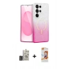 MARSİLYAN™- Galaxy S24 Ultra Kılıf Eksen Minimal Özel Seri - Siyah AutoKit 5in1 Fiber Polymer Nano Ekran Koruyucu + Bilvis Titan Kamera Lens - GD