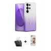 MARSİLYAN™- Galaxy S24 Ultra Kılıf Eksen Minimal Özel Seri - Siyah AutoKit 5in1 Fiber Polymer Nano Ekran Koruyucu + Şeffaf Kamera Lens Koruma Cam