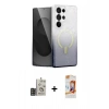MARSİLYAN™- Galaxy S24 Ultra Kılıf Eksen Minimal Özel Seri - Siyah AutoKit 5in1 Fiber Polymer Nano Ekran Koruyucu + Bilvis Titan Kamera Lens - GD