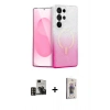 MARSİLYAN™- Galaxy S24 Ultra Kılıf Eksen Minimal Özel Seri - Siyah Bilvis 3D Cam Ekran Koruyucu + PVD Metal Kamera Lens - GD