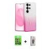MARSİLYAN™- Galaxy S24 Ultra Kılıf Eksen Minimal Özel Seri - Siyah Bilvis 3D Cam Ekran Koruyucu + Raze Metal Kamera Lens - MR