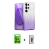 MARSİLYAN™- Galaxy S24 Ultra Kılıf Eksen Minimal Özel Seri - Siyah Bilvis 3D Cam Ekran Koruyucu + Raze Metal Kamera Lens - SI