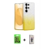 MARSİLYAN™- Galaxy S24 Ultra Kılıf Eksen Minimal Özel Seri - Siyah Bilvis 3D Cam Ekran Koruyucu + Raze Metal Kamera Lens - SH