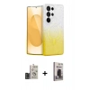 MARSİLYAN™- Galaxy S24 Ultra Kılıf Eksen Minimal Özel Seri - Siyah Bilvis Hayalet Cam Ekran Koruyucu + Bilvis Titan Kamera Lens - SH