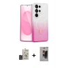MARSİLYAN™- Galaxy S24 Ultra Kılıf Eksen Minimal Özel Seri - Siyah Bilvis Hayalet Cam Ekran Koruyucu + Bilvis Titan Kamera Lens - SH