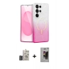 MARSİLYAN™- Galaxy S24 Ultra Kılıf Eksen Minimal Özel Seri - Siyah Bilvis Hayalet Cam Ekran Koruyucu + Bilvis Titan Kamera Lens - DNMR