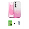 MARSİLYAN™- Galaxy S24 Ultra Kılıf Eksen Minimal Özel Seri - Siyah Joko Magic 5D Cam + Raze Metal Kamera Lens - SI