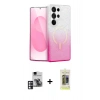 MARSİLYAN™- Galaxy S24 Ultra Kılıf Eksen Minimal Özel Seri - Siyah Joko Magic 5D Hayalet Cam + PVD Metal Kamera Lens - PE
