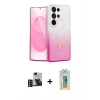 MARSİLYAN™- Galaxy S24 Ultra Kılıf Eksen Minimal Özel Seri - Siyah Polymer Nano Ekran Koruyucu + PVD Metal Kamera Lens - DNMR