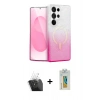 MARSİLYAN™- Galaxy S24 Ultra Kılıf Eksen Minimal Özel Seri - Siyah Polymer Nano Ekran Koruyucu + Kamera Lens Koruma Cam - SF