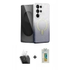MARSİLYAN™- Galaxy S24 Ultra Kılıf Eksen Minimal Özel Seri - Siyah Polymer Nano Ekran Koruyucu + Kamera Lens Koruma Cam - SF