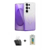 MARSİLYAN™- Galaxy S24 Ultra Kılıf Eksen Minimal Özel Seri - Siyah Polymer Nano Ekran Koruyucu + Kamera Lens Koruma Cam - SF