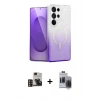 MARSİLYAN™- Galaxy S24 Ultra Kılıf Eksen Minimal Özel Seri - Siyah Vanessa Magic Hayalet Cam + PVD Metal Kamera Lens - GD