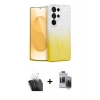 MARSİLYAN™- Galaxy S24 Ultra Kılıf Eksen Minimal Özel Seri - Siyah Vanessa Magic Hayalet Cam + Kamera Lens Koruma Cam - SF