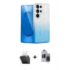 MARSİLYAN™- Galaxy S24 Ultra Kılıf Eksen Minimal Özel Seri - Siyah Vanessa Magic Hayalet Cam + Kamera Lens Koruma Cam - SF