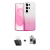 MARSİLYAN™- Galaxy S24 Ultra Kılıf Eksen Minimal Özel Seri - Siyah Vanessa Magic Hayalet Cam + Kamera Lens Koruma Cam - SF