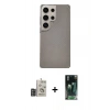 MARSİLYAN™- Galaxy S24 Ultra Kılıf Eksen Prime - Şeffaf 360 Full Body Arka Koruyucu + Bilvis Titan Kamera Lens - DNMR