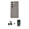 MARSİLYAN™- Galaxy S24 Ultra Kılıf Eksen Prime - Siyah 360 Mat Full Body Arka Koruyucu + PVD Metal Kamera Lens - DNMR