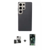 MARSİLYAN™- Galaxy S24 Ultra Kılıf Eksen Prime - Siyah 360 Mat Full Body Arka Koruyucu + PVD Metal Kamera Lens - DNMR